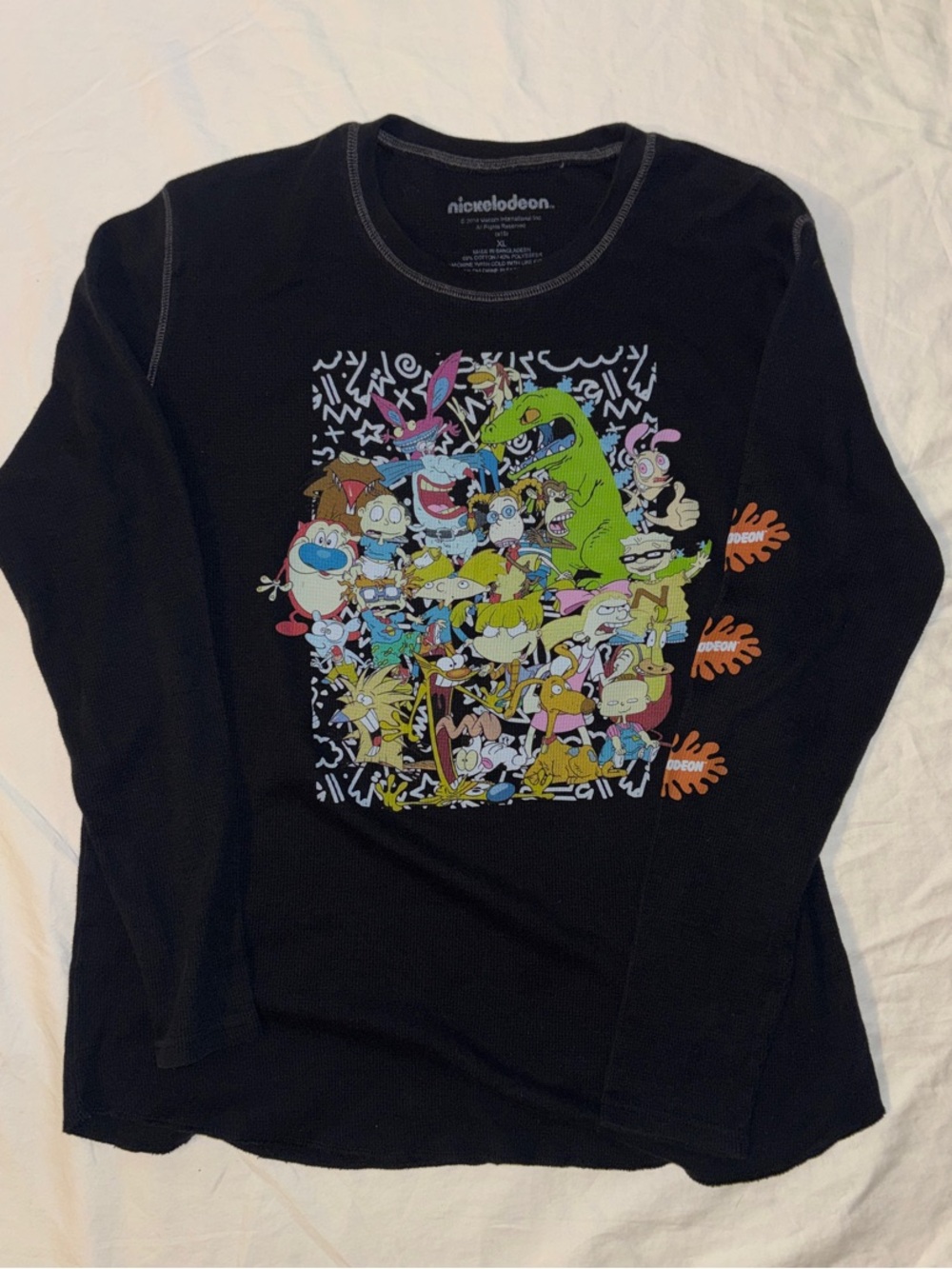 90s Nickelodeon Cartoon Collage Graphic Long Sleeve Shirt - X Large